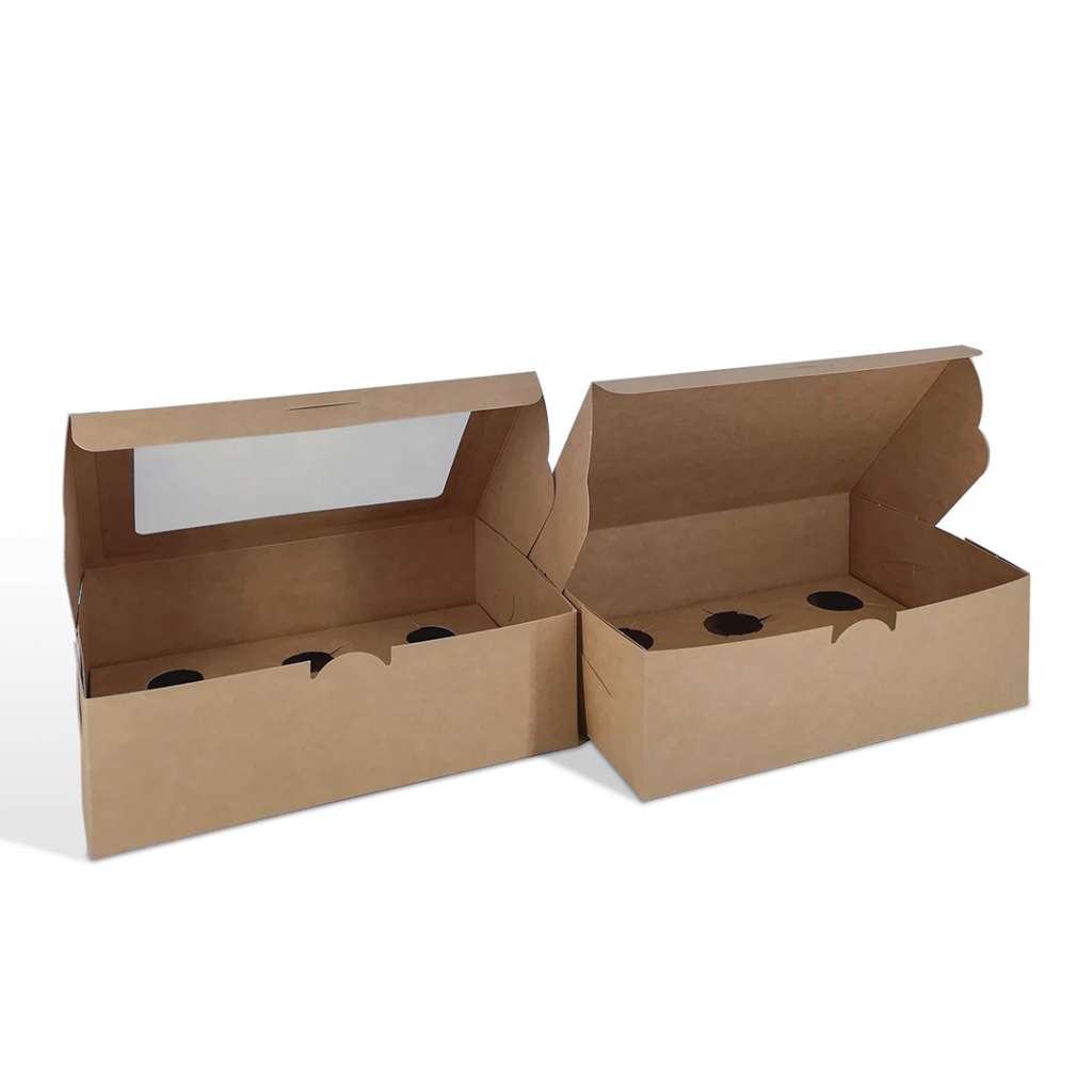 Top Window Cupcake Box, Food Grade Kraft [6 Cavity] — Store Age