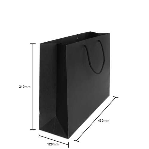 matt laminated rope handle paper bags blk l s 2
