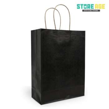 Black Kraft Paper Bag with Twisted Handle L size in Malaysia