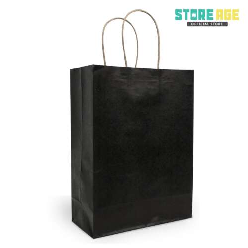 Black Kraft Paper Bag with Twisted Handle L size in Malaysia
