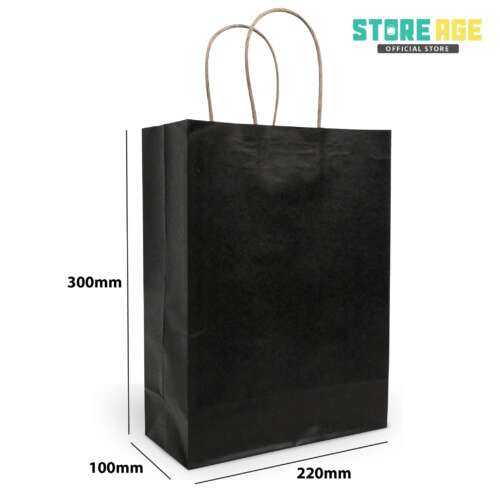 Black colour Kraft Paper Bag with Twisted Handle in Malaysia