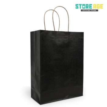 Black Kraft Paper Bag with Twisted Handle in Malaysia