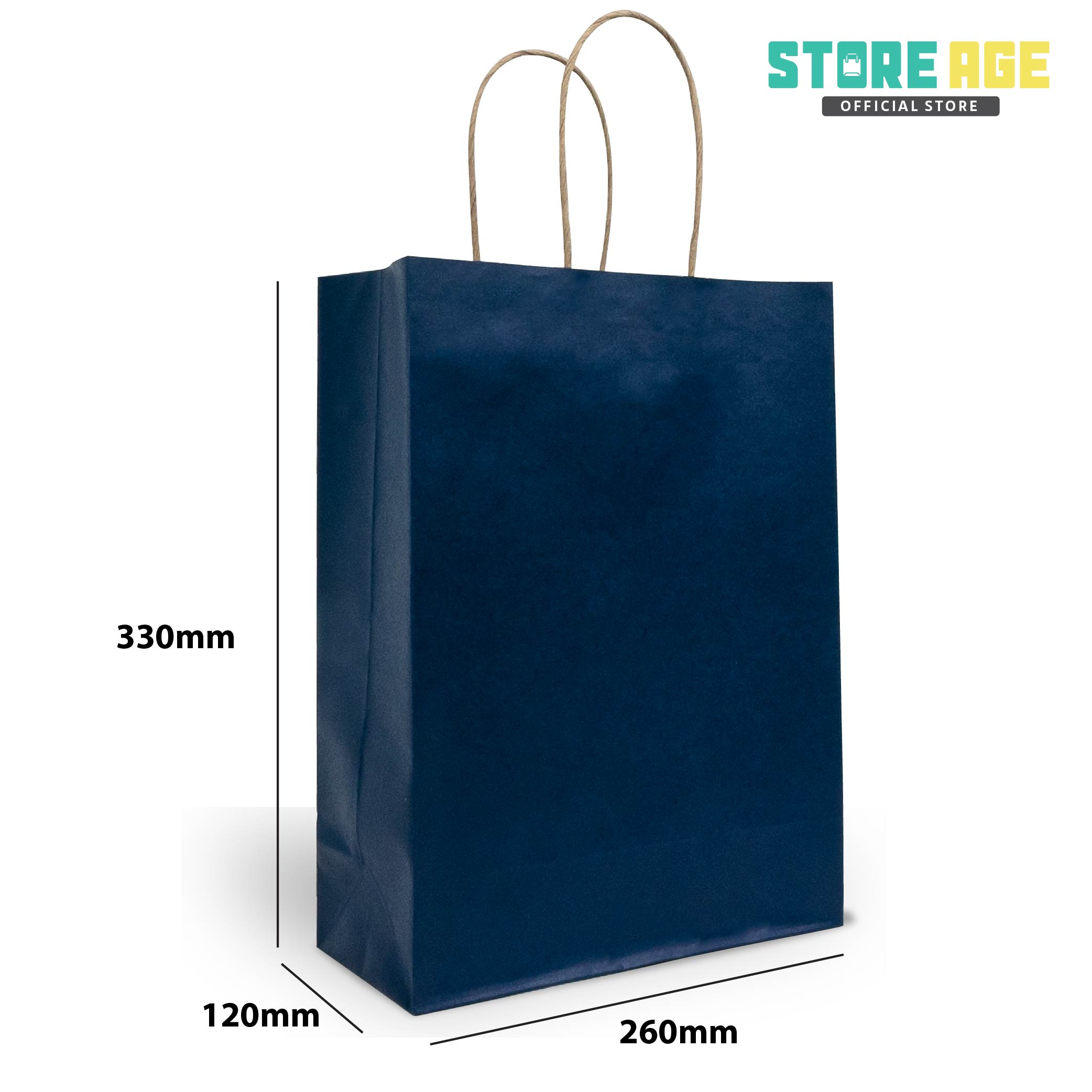 kraft paper bag blue colour with handle in Malaysia