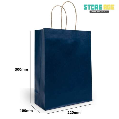 Blue Kraft Paper Bag with Twisted Handle in Malaysia