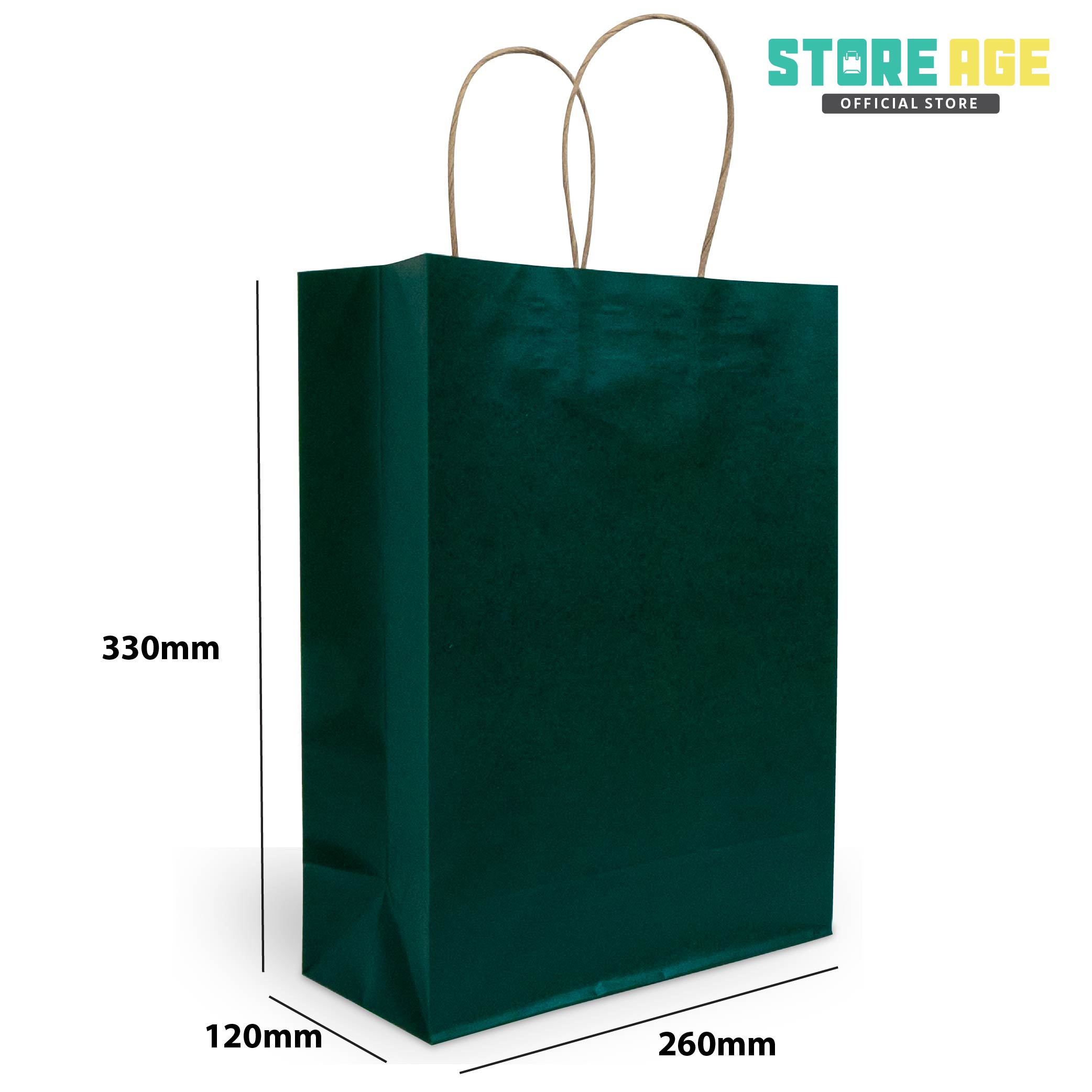 Green Kraft Paper Bag with Twisted Handle in Malaysia