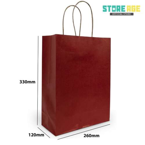 Red Kraft Paper Bag with Twisted Handle in Malaysia