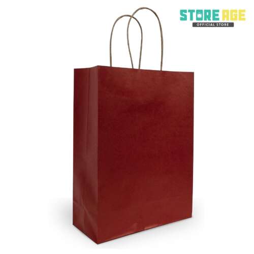 Red colour Kraft Paper Bag with Twisted Handle in Malaysia
