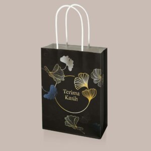 paper bag for doorgift wedding black colour with terima kasih
