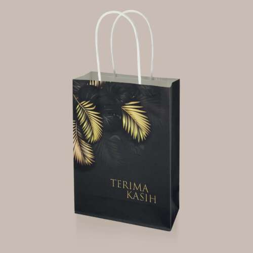 paper bag for doorgift wedding black colour with terima kasih