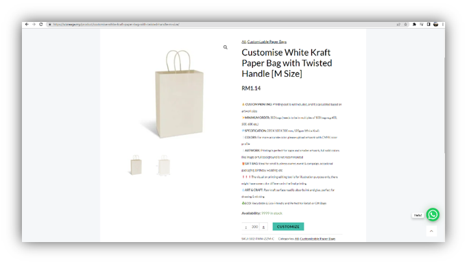 Store Age : Custom Paper Bag Printing Service in Malaysia - Step-by-Step 6 Store Age Customization