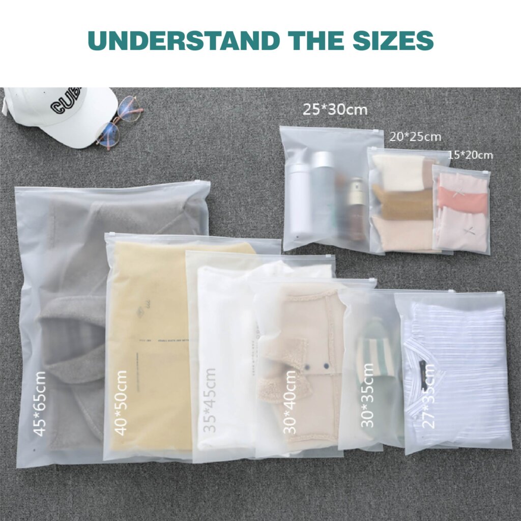 [22*30cm] Frosted Ziplock Bag, Transparent Ziplock Packaging 100PCS